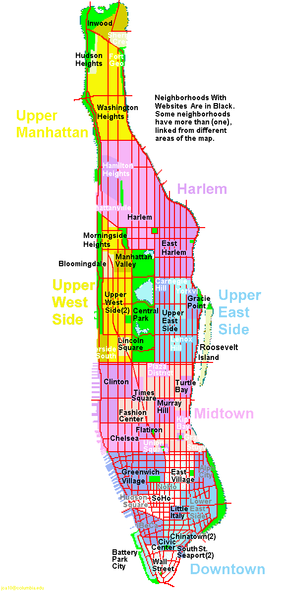 map of manhattan districts. free manhattan neighborhoods printable map of manhattan neighborhoods